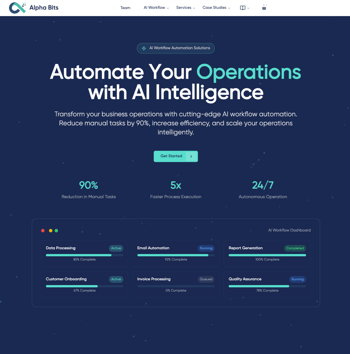 Building Alpha Bits website with AI-Powered Workflows