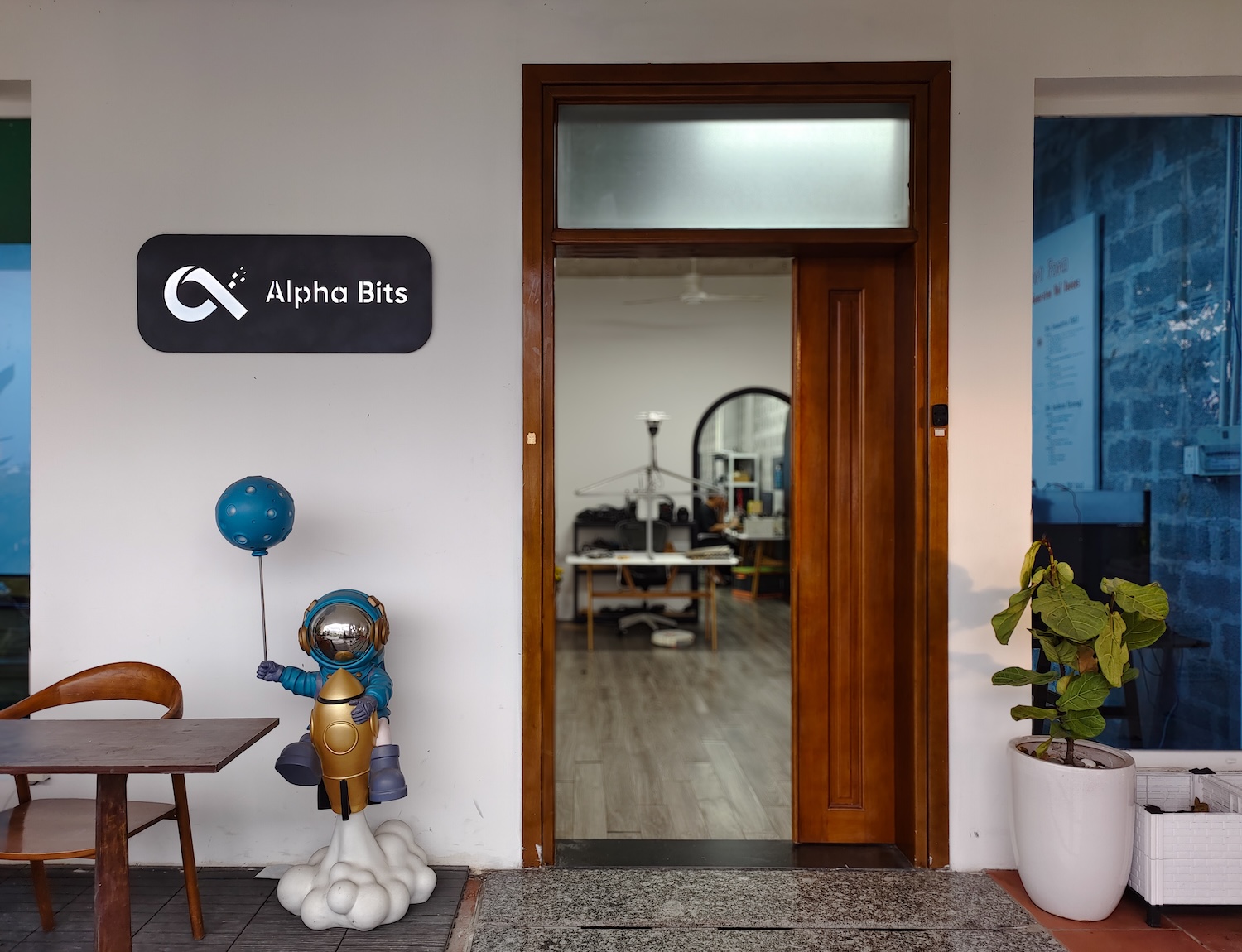 AlphaBits Office Lobby - Modern workspace with comfortable seating